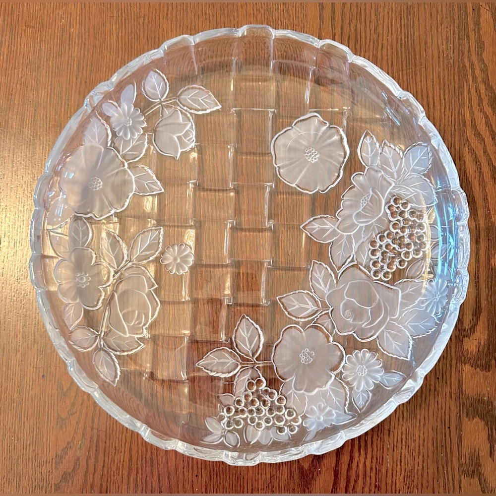 VINTAGE Napoli! Frosted❄️Crystal Serving Platter/12.5”